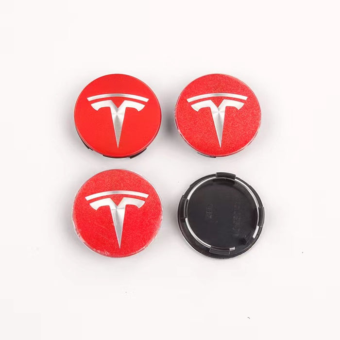 4 Stk. Tesla centerkapsler i rød